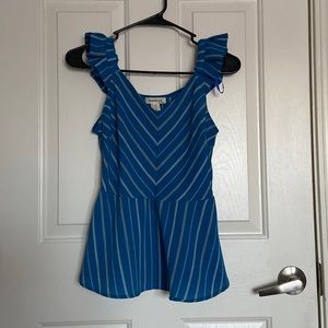 Monteau Striped Peplum Top